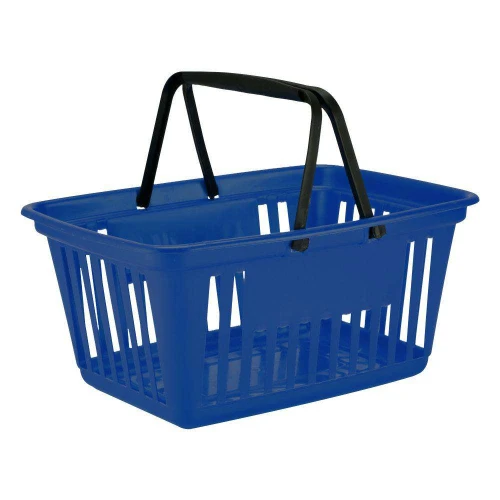 Cesta plástica com alça 46x35x22cm azul escuro Niquelplast