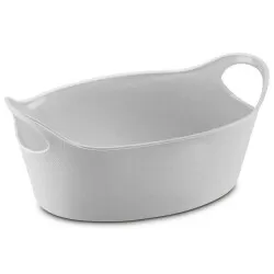 Cesto plástico multiuso oval branco 28x18cm Uz Utilidades