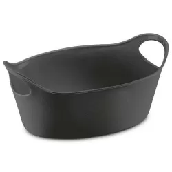 Cesto plástico multiuso oval preto 28x18cm Uz Utilidades