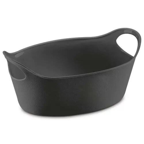 Cesto plástico multiuso oval preto 28x18cm Uz Utilidades