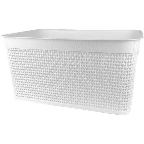 Cesto plástico rattan sem tampa 38,7x26cm 15 litros branco