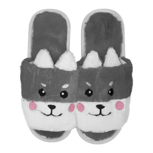 Chinelo de pelúcia pantufa feminino bichinho colorido 34/39 Dotad