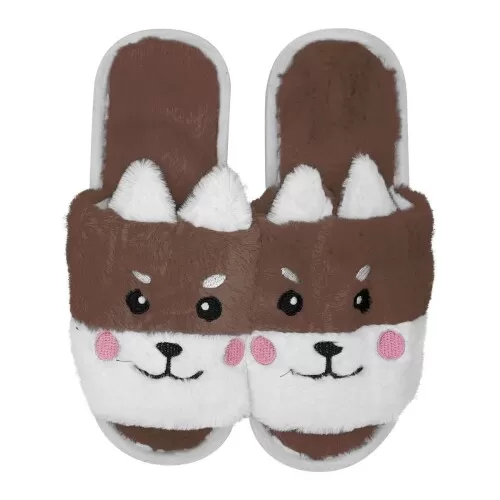 Chinelo de pelúcia pantufa feminino bichinho colorido 34/39 Dotad