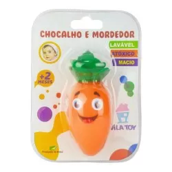 Chocalho e mordedor infantil cenourinha Vila Toys