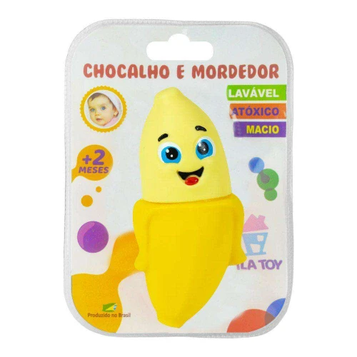 Chocalho mordedor bebê banana Vila Toy