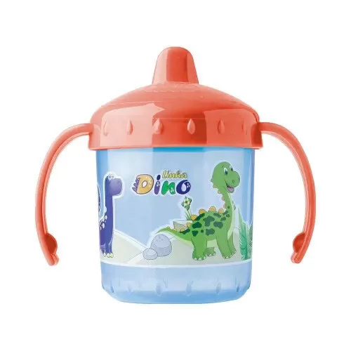 Copo plástico infantil com alça 200ml dinossauro Cefisa