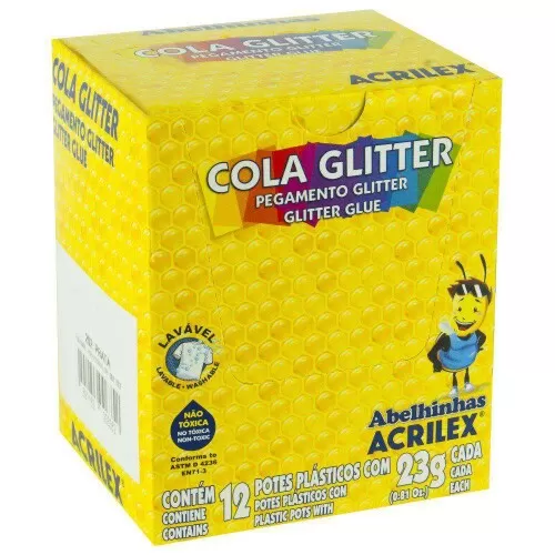 Cola glitter lavável 23 gramas ouro Acrilex