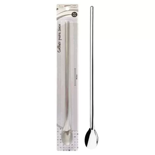 Colher inox para suco cabo longo 30.3cm