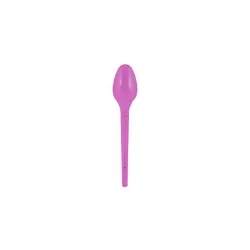 Colher plástica pequena com 50 unidades neon rosa Strawplast