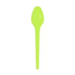 Colher plástica pequena com 50 unidades neon verde Strawplast