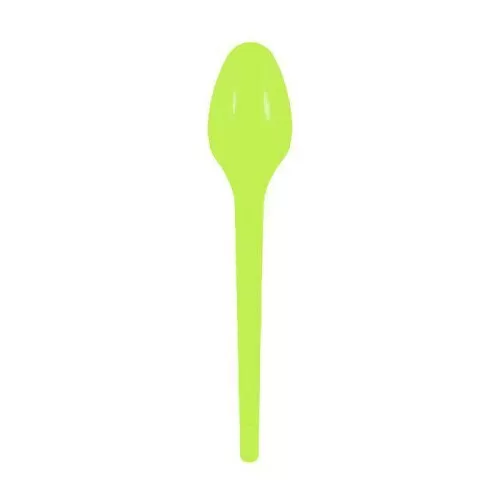 Colher plástica pequena com 50 unidades neon verde Strawplast