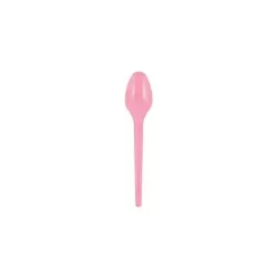 Colher plástica pequena com 50 unidades rosa Strawplast