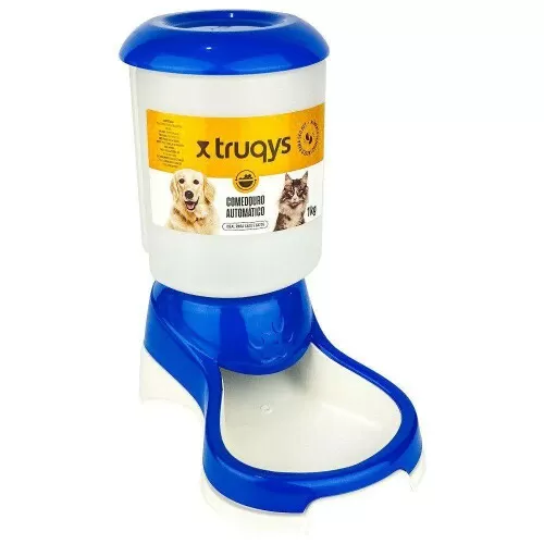 Comedouro automático para cães e gatos 1000gr azul Pet Injet