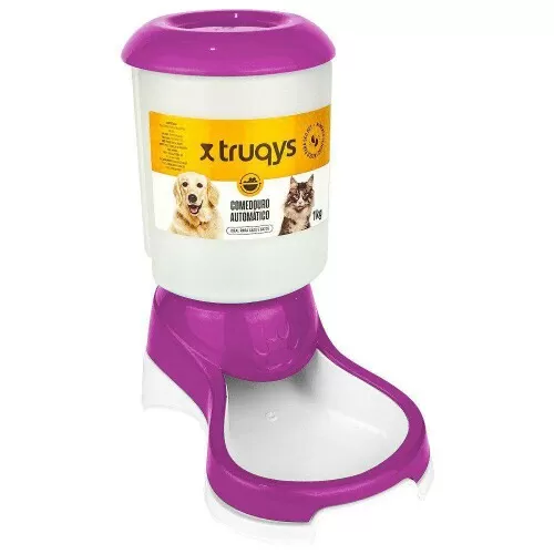 Comedouro automático para cães e gatos 1000gr rosa Pet Injet