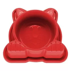 Comedouro cat face anti-formiga vermelho Pet Injet