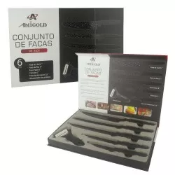 Conjunto de facas de inox 6pcs 3828 amigold