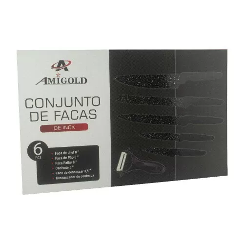 Conjunto de facas de inox 6pcs 3828 amigold