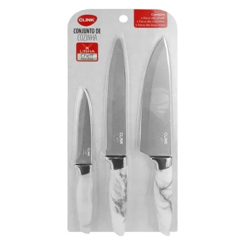 Conjunto de facas inox chef 3 peças