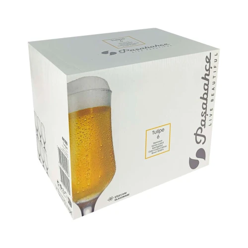 Conjunto de taça de vidro para chopp tulipe 385ml com 06 peças