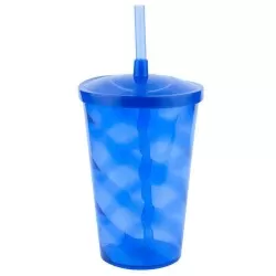 Copo acrílico com canudo euphoria 700ml azul neon neoplas