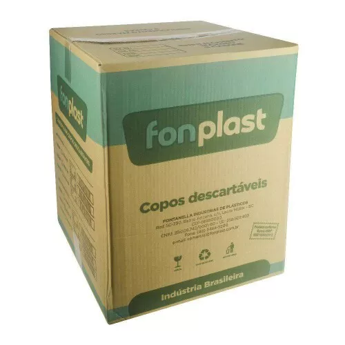 Copo plástico 200ml branco com 100 unidades Fonplast