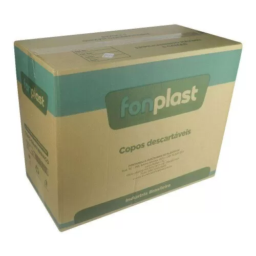 Copo plástico 50ml branco com 100 unidades Fonplast