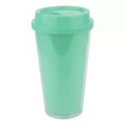 Copo plástico com tampa bucks 500ml verde tiffany Neoplas