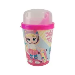 Copo plástico infantil com tampa e bico suspiro 250ml Andy Candy Panamby