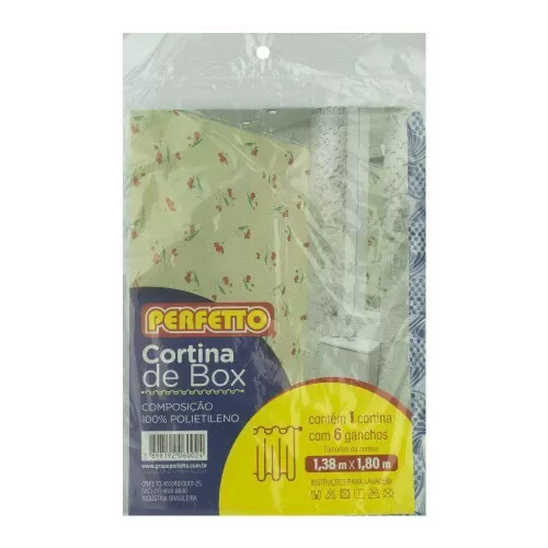 Cortina para box estampada 1,38x1,80 metros Perfetto