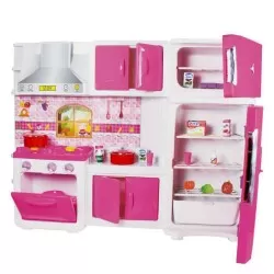 Cozinha Max House com fogão e geladeira 65cm Lua de Cristal