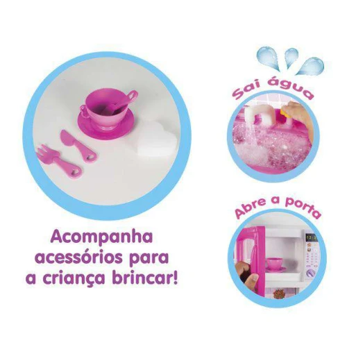 Cozinha Max House com pia e eletrodomésticos 65cm Lua de Cristal