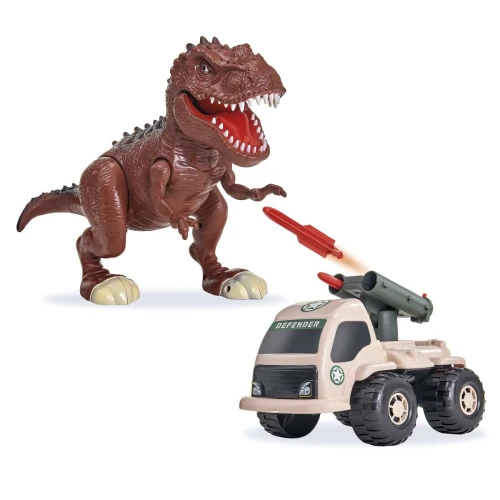 Dinossauro T-rex Attack Defender com acessórios Adijomar