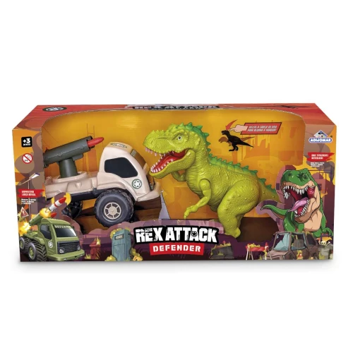 Dinossauro T-rex Attack Defender com acessórios Adijomar