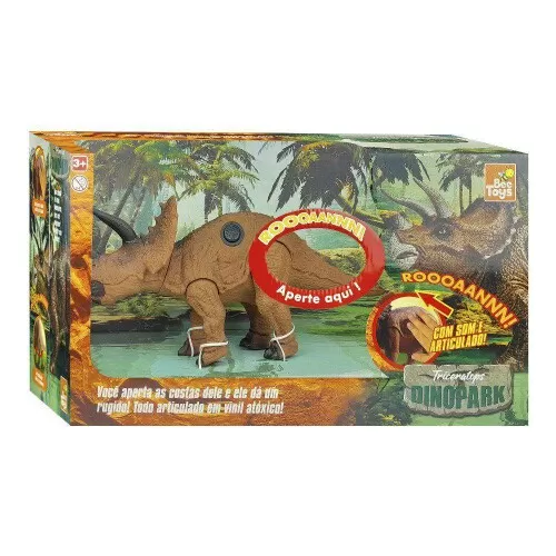 Dinossauro Triceratops com som 48cm Bee Toys