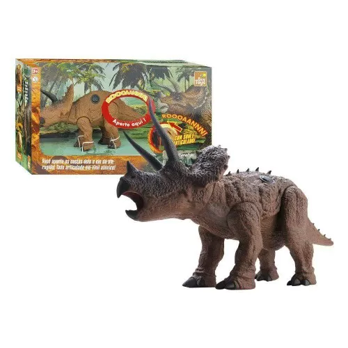 Dinossauro Triceratops com som 48cm Bee Toys