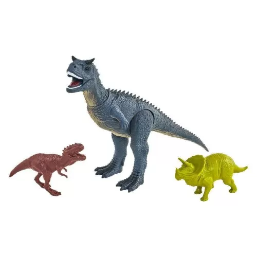 Dinossauro de borracha Carnotauro + 02 mini dinossauros Adijomar