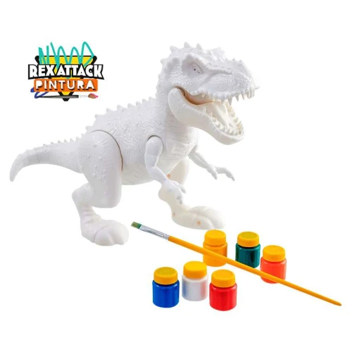 Dinossauro para pintura Rex Attack com Acessórios Adijomar