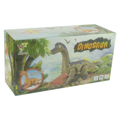 Dinossauro plástico 19cm a pilha com luz e música Real Variedades