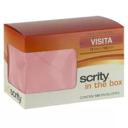 Envelope colorido 72x108mm rosa claro fidji com 100 unidades Scrity