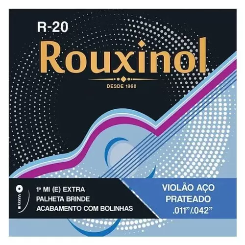 Encordamento de violão de aço com bolinha R-20 Rouxinol