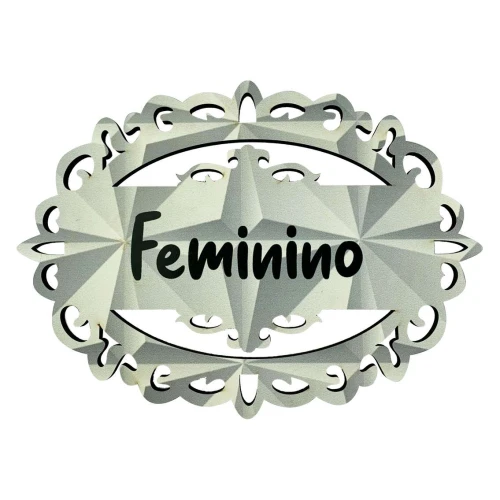 Enfeite placa de madeira 17x13cm Feminino Toquinho Jr