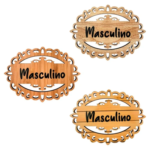 Enfeite placa de madeira 17x13cm Masculino Toquinho Jr