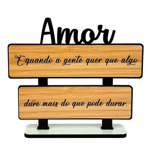 Enfeite placa de madeira frases 17x22cm Toquinho Jr