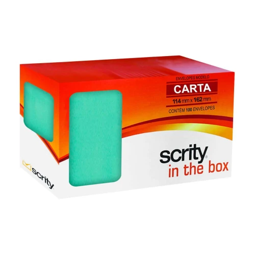 Envelope colorido 114x162mm verde claro com 100 unidades Scrity