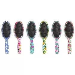 Escova de cabelo plástica oval almofadada estampada sortida 992 Escobel