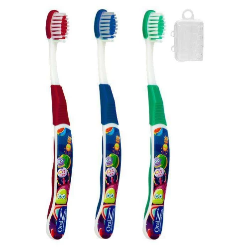 Escova dental infantil macia kids com capa robôs oral Z Zein