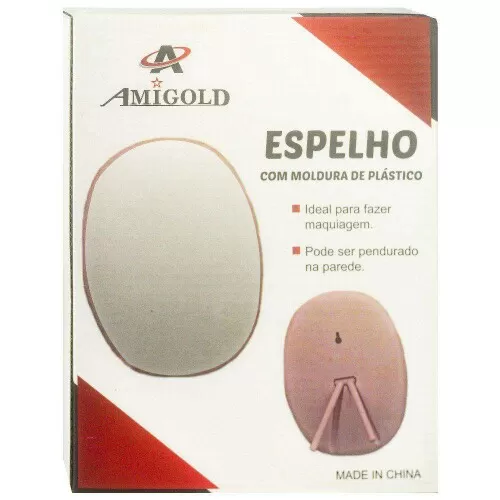 Espelho com apoio modular plástica 19x15cm Amigold