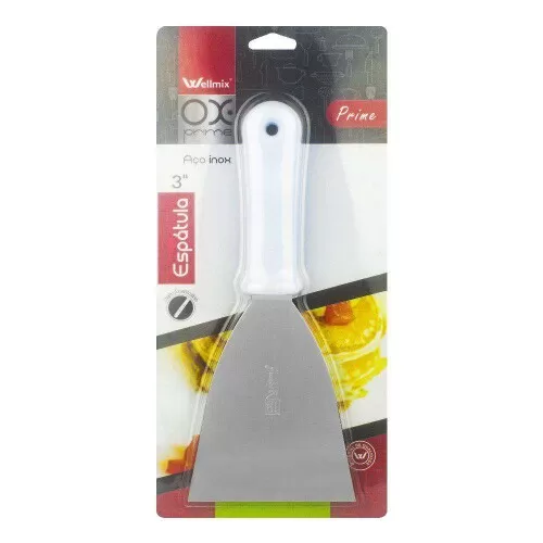 Espátula reta inox para cozinha Prime lâmina 3