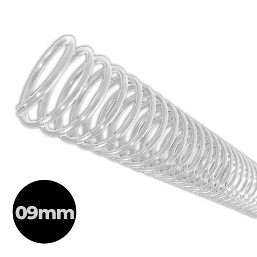 Espiral para encadernação branco nº09mm com 100 unidades