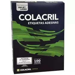 Etiqueta para inkjet 138,11x212,73mm 100 folhas com 02 etiquetas Colacril